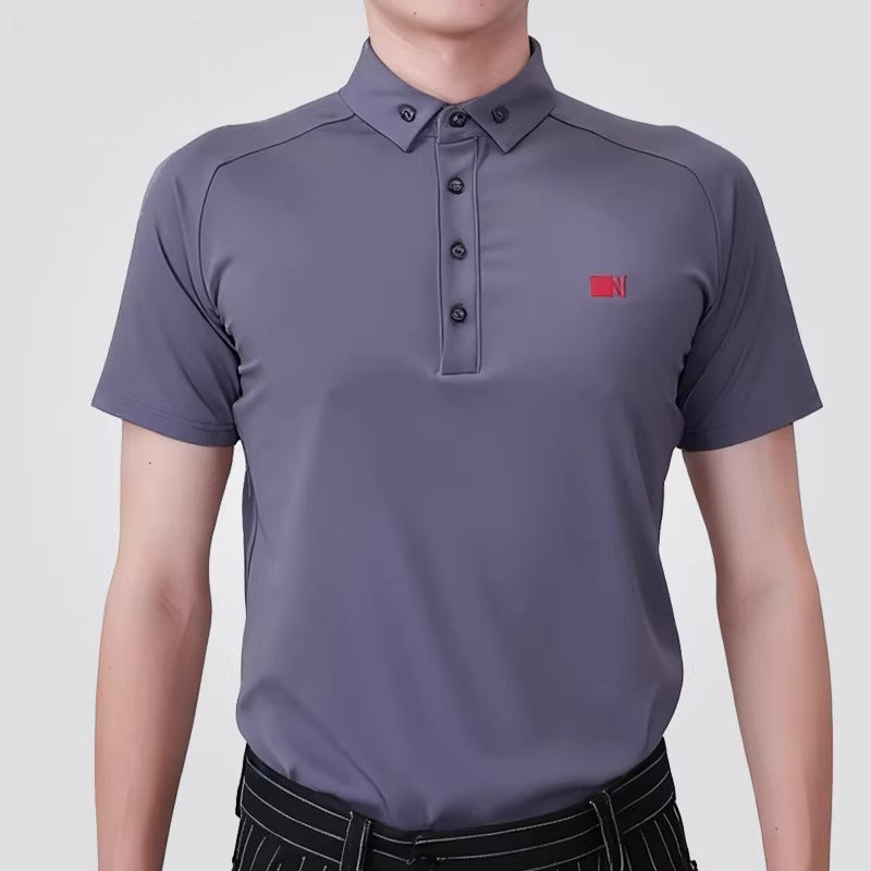 NY Fashion Men's Dance POLO Shirt Short Sleeve Top National Ballroom Dance Practice Top 186971T - Mine·Jas