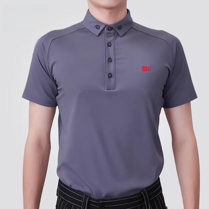 NY Fashion Men's Dance POLO Shirt Short Sleeve Top National Ballroom Dance Practice Top 186971T - Mine·Jas