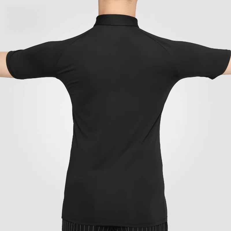 NY Fashion Men's Dance POLO Shirt Short Sleeve Top National Ballroom Dance Practice Top 186971T - Mine·Jas