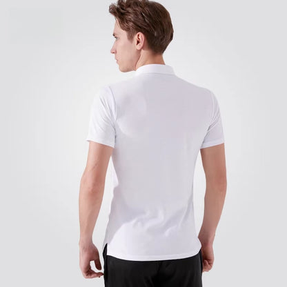 NY Fashion Men's POLO Shirt Waffle Stretch Fabric Top Short Sleeve T-Shirt National Ballroom Dance 20199T - Mine·Jas