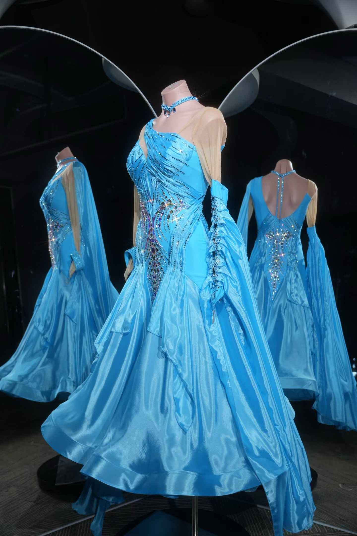 PEI.B003 Royal Blue Professional Ballroom Performance Dress
