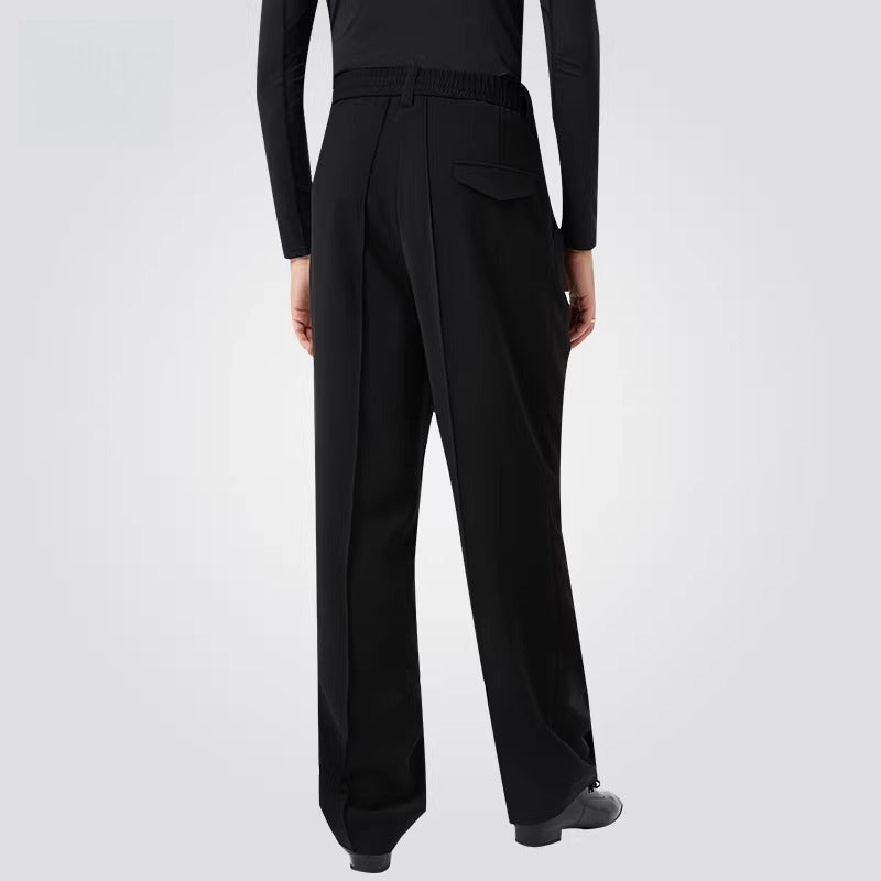 NY Fashion Men's Black Ballroom Latin Dance Pants Performance Pants 22119K