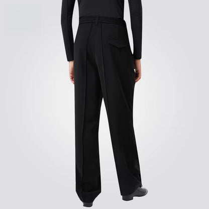 NY Fashion Men's Black Ballroom Latin Dance Pants Performance Pants 22119K