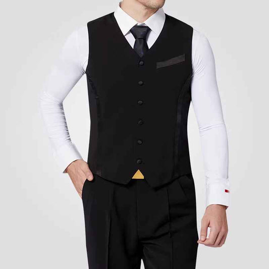 NY Fashion Ballroom Dance Men's Vest Waltz Adult Dance Performance Suit Practice Suit 21117MJ