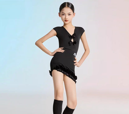 MLX8215/8400 Latin dance costumes for children in summer, high-end girls' professional dance training performance