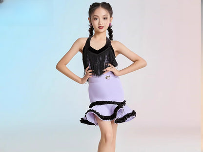 MLX 119/216-B children's Latin dance practice suit set large skirt professional dance training performance