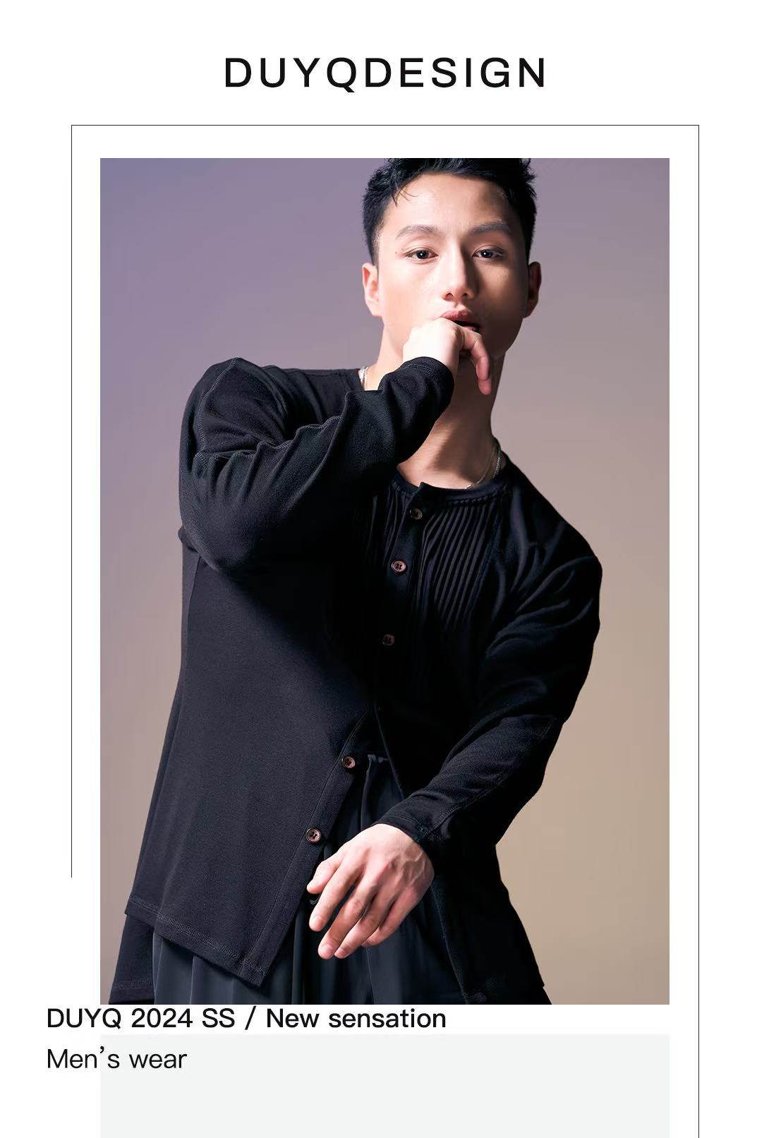 DUYQ.New Men-013 Round-neck Knit Long-sleeve Top - Professional Men's Standard Latin Dance Practice Wear