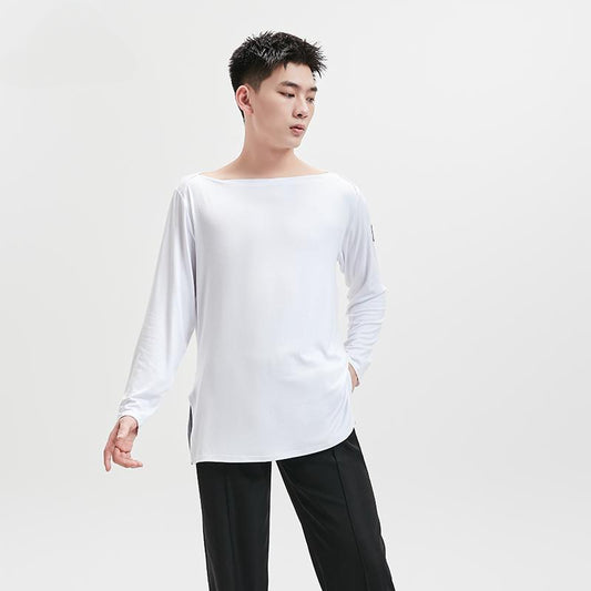 BOBO new boys Latin dance suit T-shirt men's national ballroom dance professional training Latin practice suit dance top