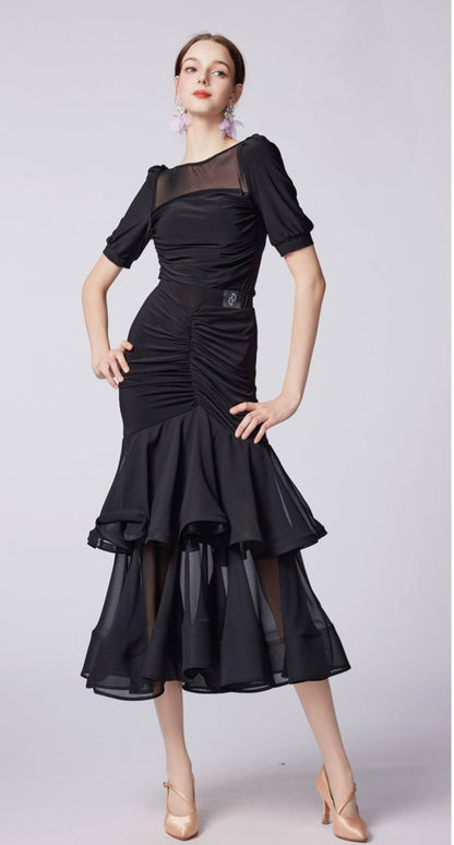 WD.Q30 Original Design Women's Ballroom smooth Dance Practice Skirt