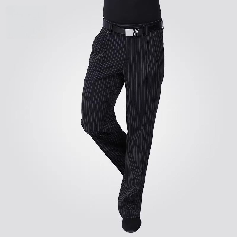 NY Fashion Men's Striped Competition National Standard Waltz Adult Dance Practice Pants 16555NK