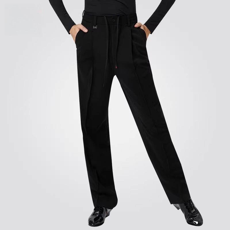 NY Fashion Men's Black Ballroom Latin Dance Pants Performance Pants 22119K