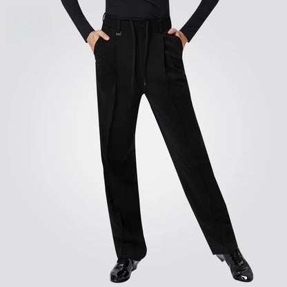 NY Fashion Men's Black Ballroom Latin Dance Pants Performance Pants 22119K