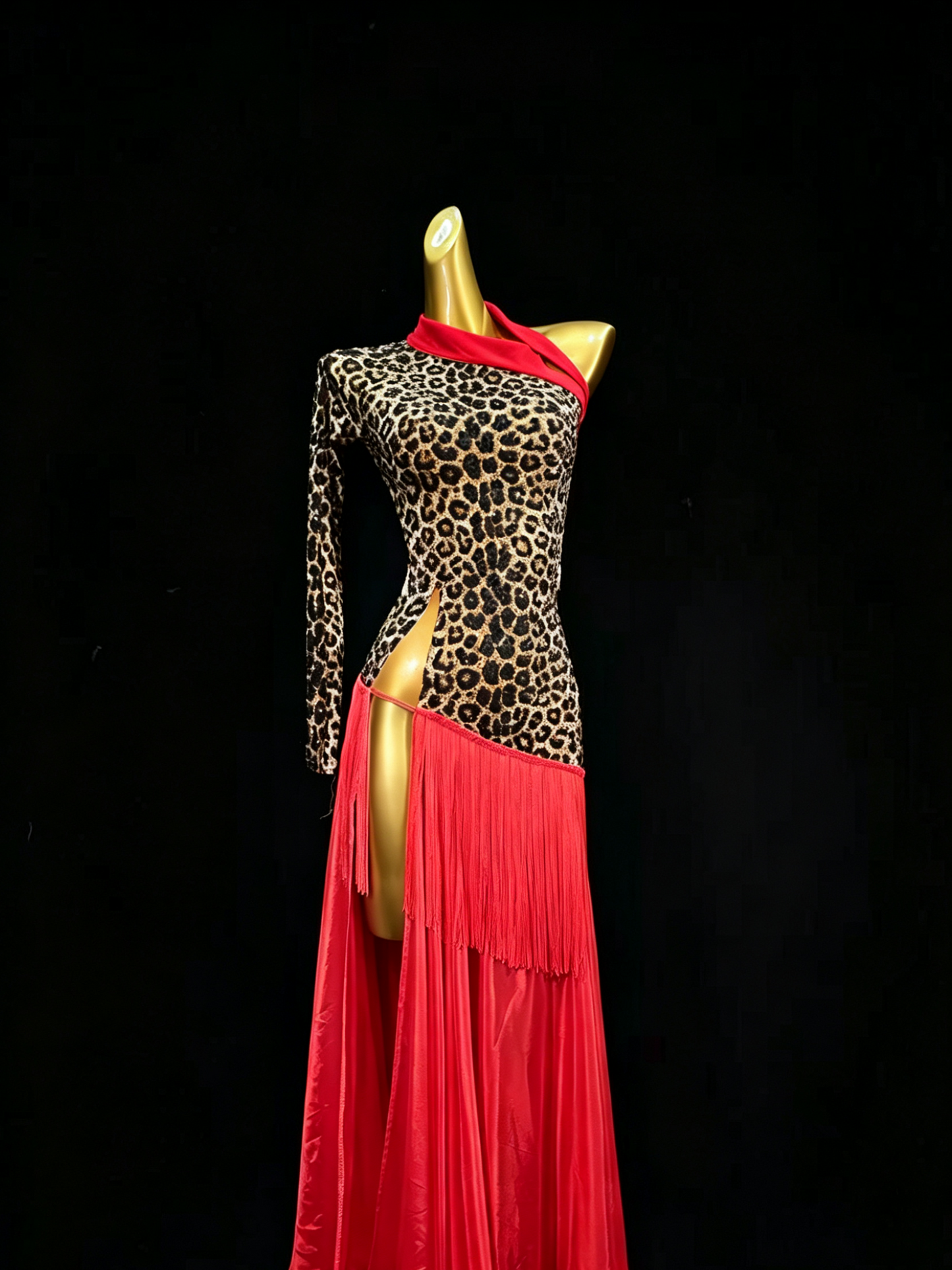 MINEJAS.S014 Leopard print and white hemline American Smooth Costume - Mine·Jas