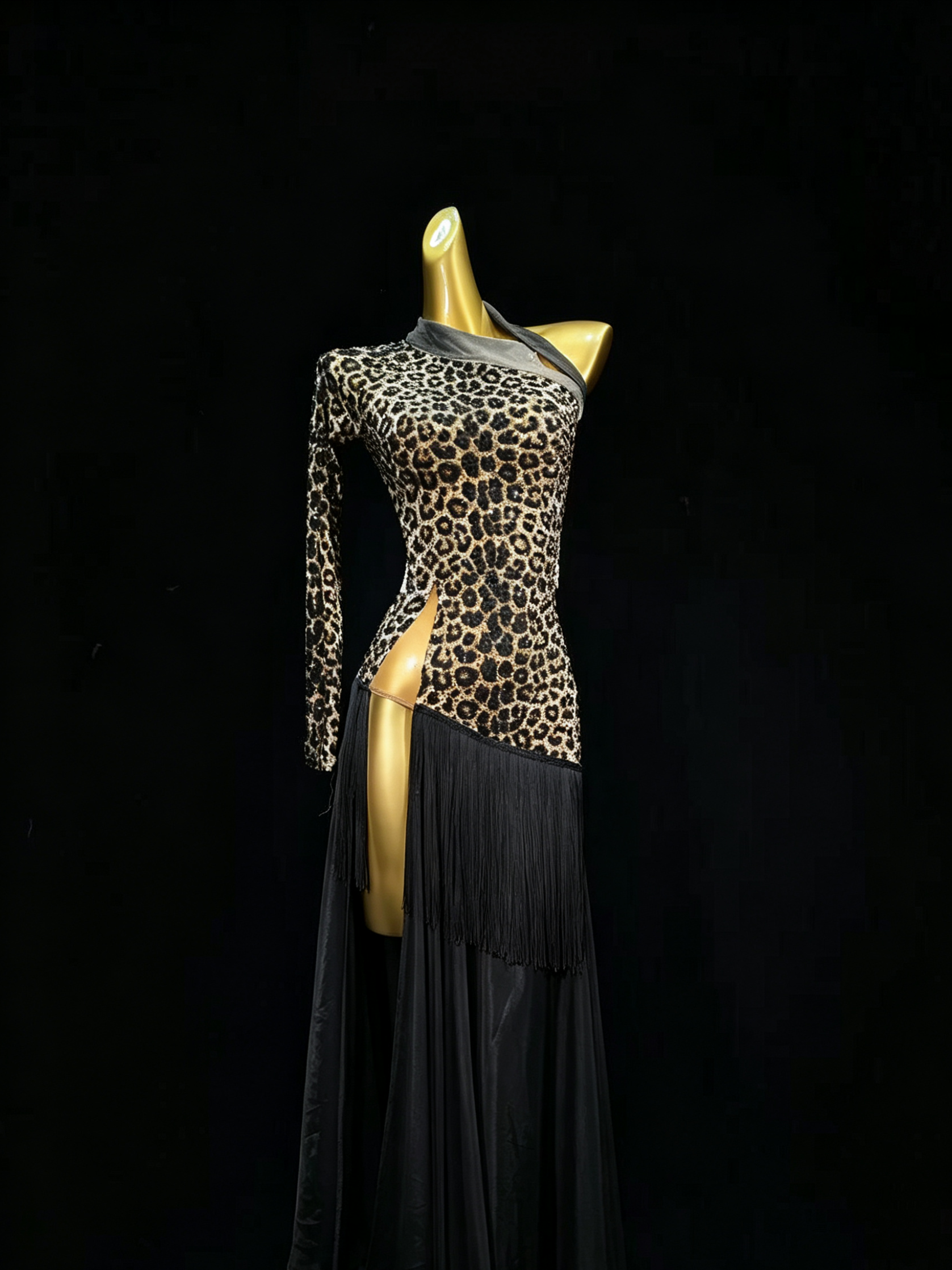 MINEJAS.S014 Leopard print and white hemline American Smooth Costume - Mine·Jas