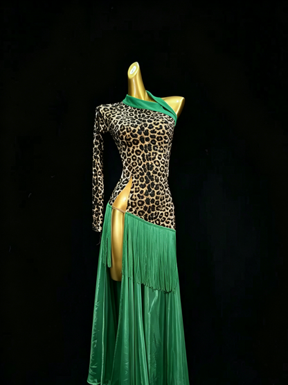 MINEJAS.S014 Leopard print and white hemline American Smooth Costume - Mine·Jas