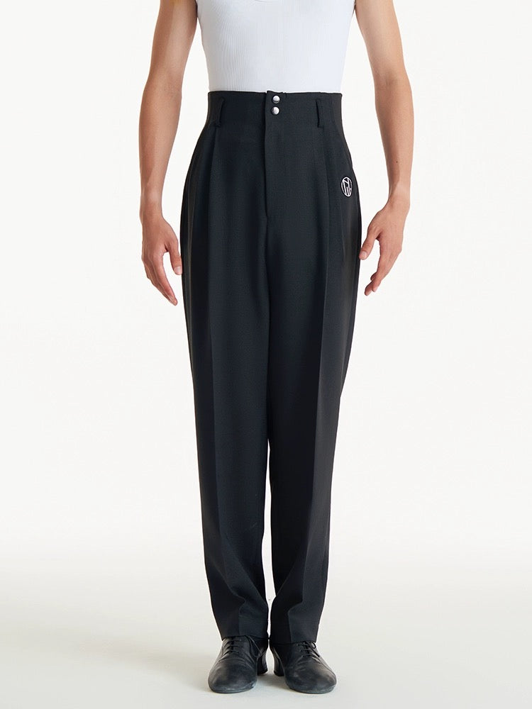 DUYQ.L003MPE Men’s Premium Latin Dance Pants – High Waist, Tailored Fit