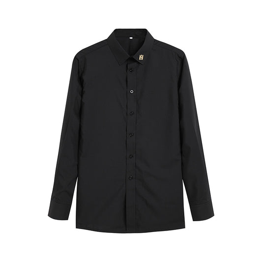HO'S.B003MTE Men’s Custom Modern Ballroom Dance Shirt – Lightweight Non-Stretch Fabric, Tailored Fit