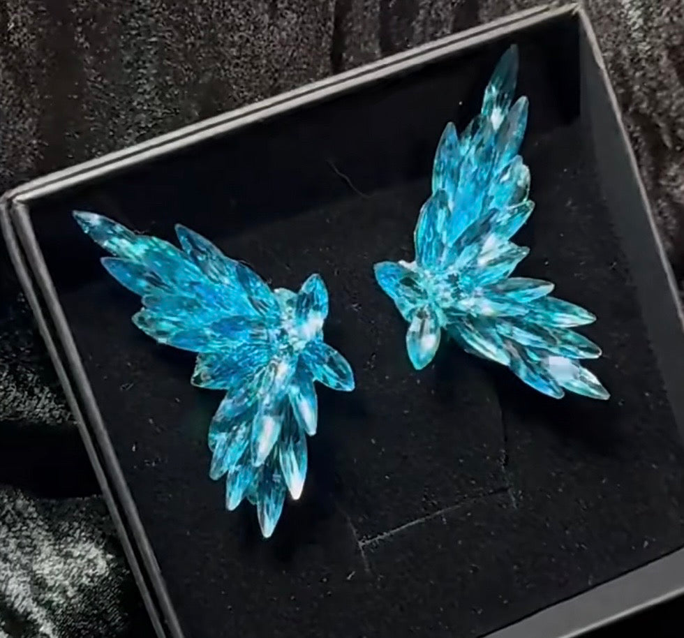 Luxury Custom Crystal Handmade Dance Earrings Shiny Rhinestone Drop Earrings for Ballroom Latin Dancers