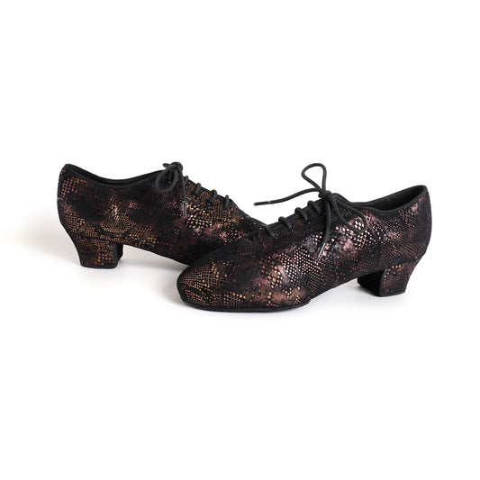MINEJAS.T033 Women’s Sheepskin Iridescent Snakeskin Teacher Dance Shoes