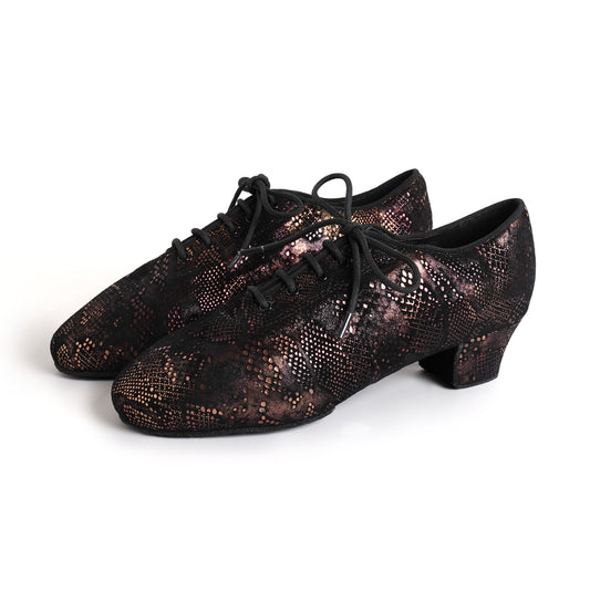 MINEJAS.T033 Women’s Sheepskin Iridescent Snakeskin Teacher Dance Shoes