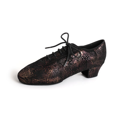 MINEJAS.T033 Women’s Sheepskin Iridescent Snakeskin Teacher Dance Shoes