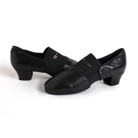 MINEJAS.T034 Women’s Sparkly Sheepskin Slip-On Teacher Dance Shoes with Elastic Band