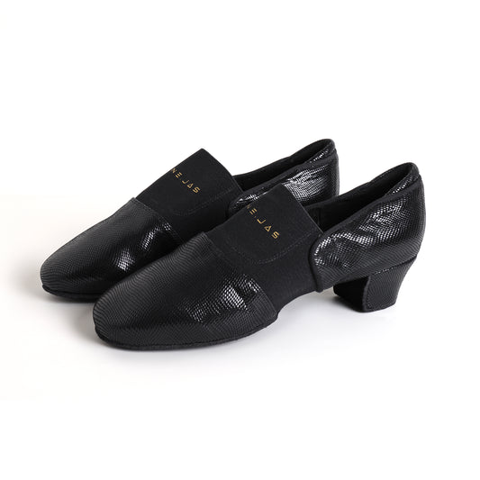 MINEJAS.T034 Women’s Sparkly Sheepskin Slip-On Teacher Dance Shoes with Elastic Band