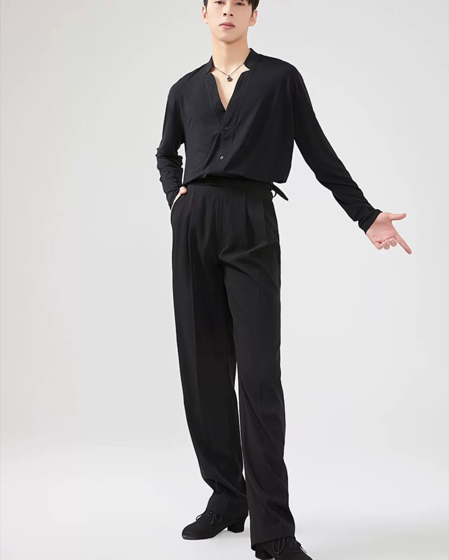 BOBO.L007MTE Mens Classic Latin Dance Shirt