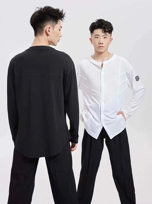 BOBO.L013MTE Men's Basic Latin Practice Shirt – Essential Dance Wear - Mine·Jas