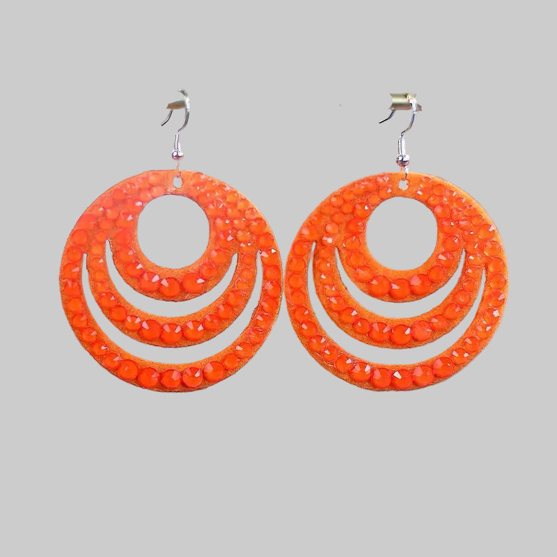 Women Handmade Sparkle Earrings for Latin Ballroom Belly Dance Performance - Mine·Jas