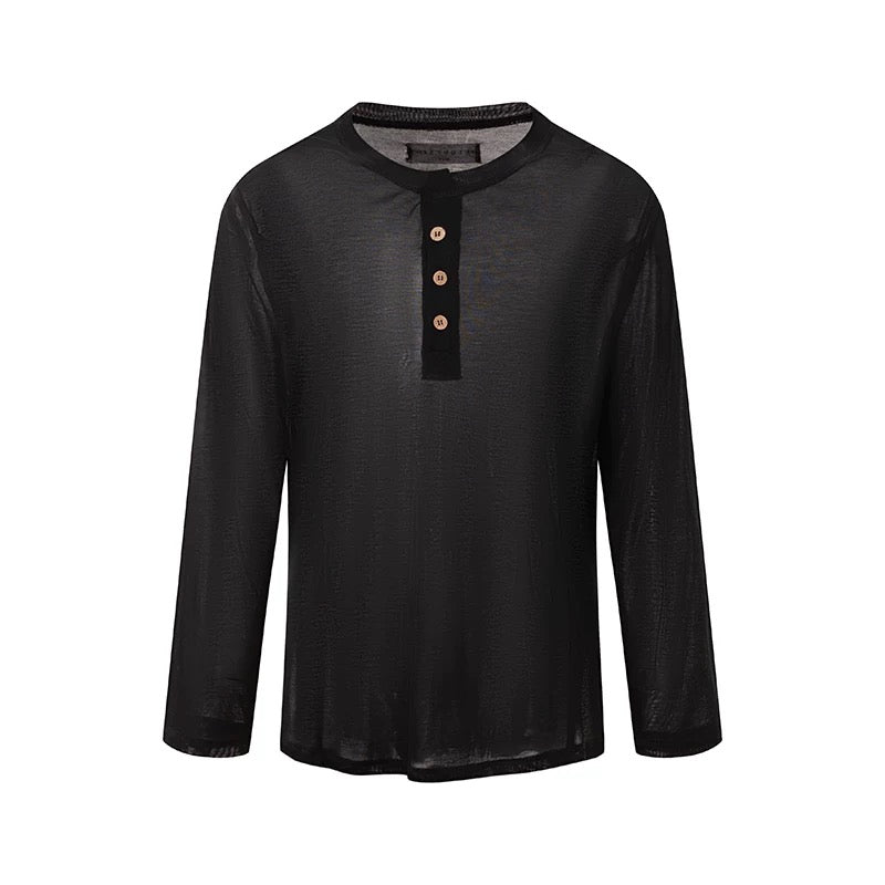 DUYQ.New Men-007 Loose and Comfortable Long-sleeve Top - New Standard Latin Dance Practice Wear
