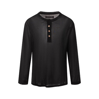 DUYQ.New Men-007 Loose and Comfortable Long-sleeve Top - New Standard Latin Dance Practice Wear