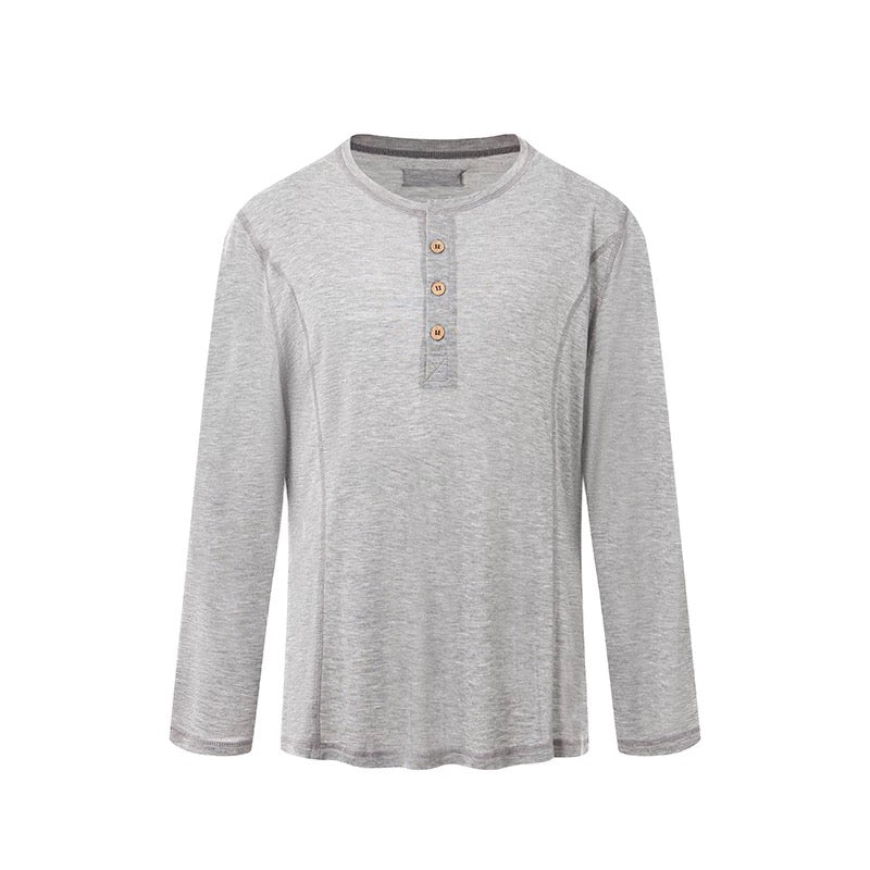 DUYQ.New Men-007 Loose and Comfortable Long-sleeve Top - New Standard Latin Dance Practice Wear