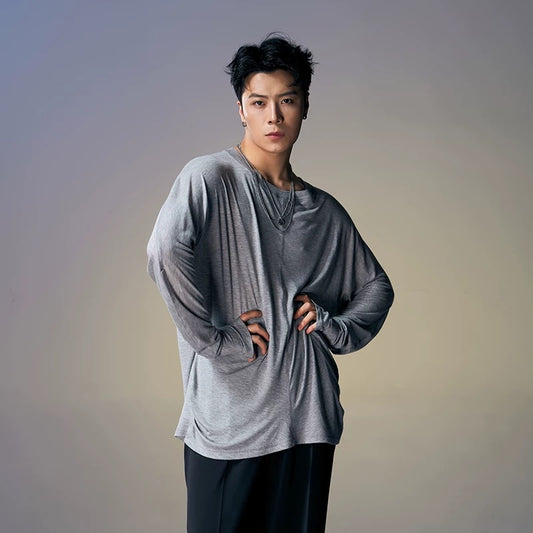 DUYQ.New Men-009 Minimalist One-Button Hook Finger Top - Standard Latin Dance Practice Wear