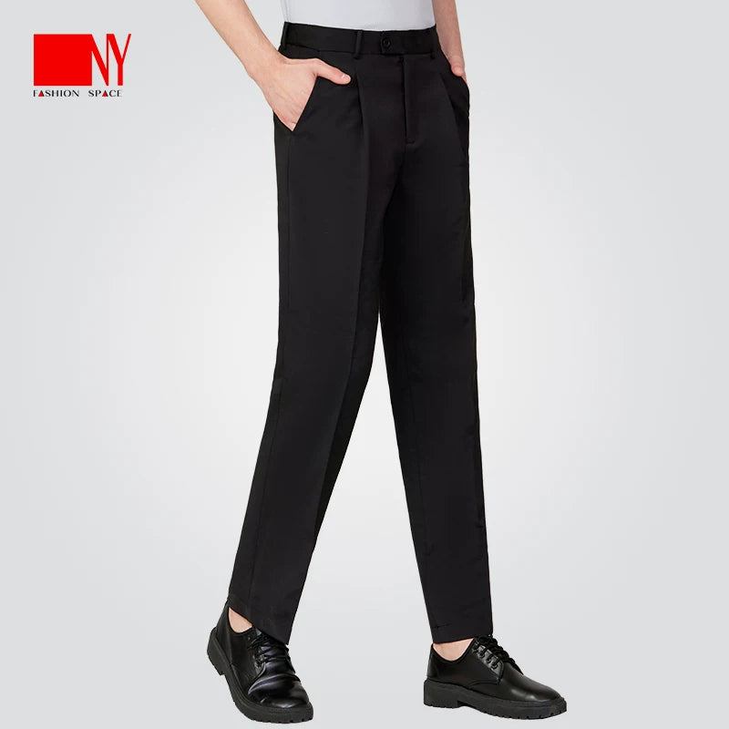 NY fashion men's ballroom dance pants straight through black casual practice pants 25102K