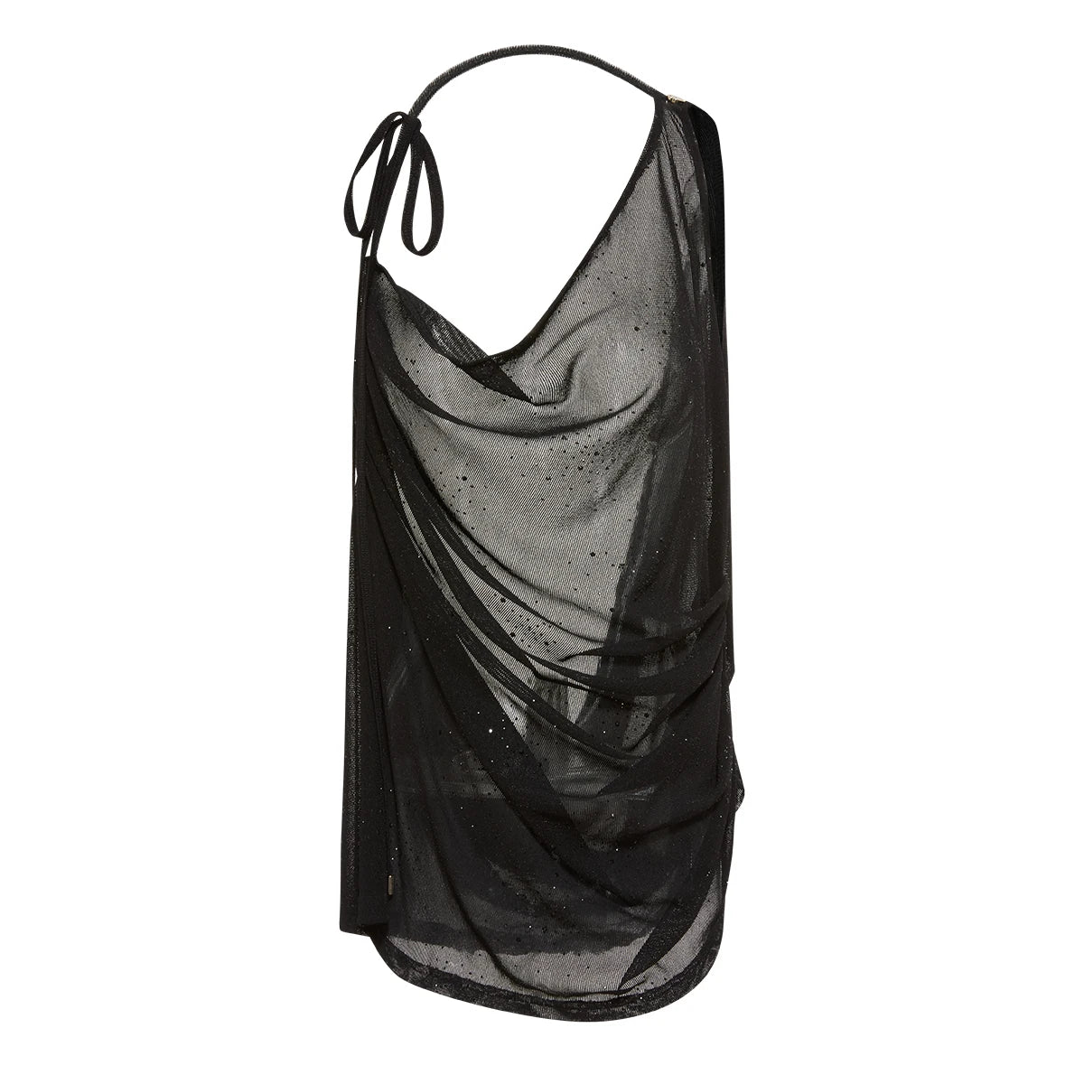 DUYQ welfare single product 026 average size broken diamond mesh swing neck tether top national standard Latin dance suit