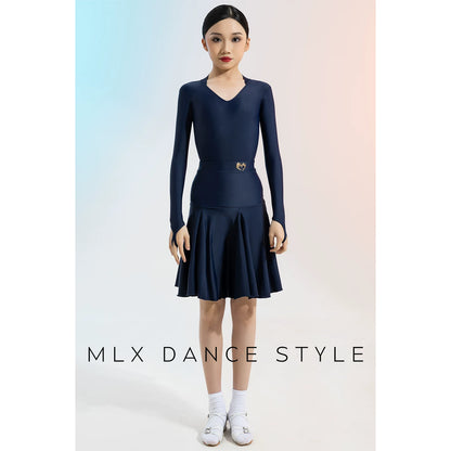 MLX8858-ZH Children's new Latin dance competition clothing Children's long-sleeved fish-bone sports association standard clothing