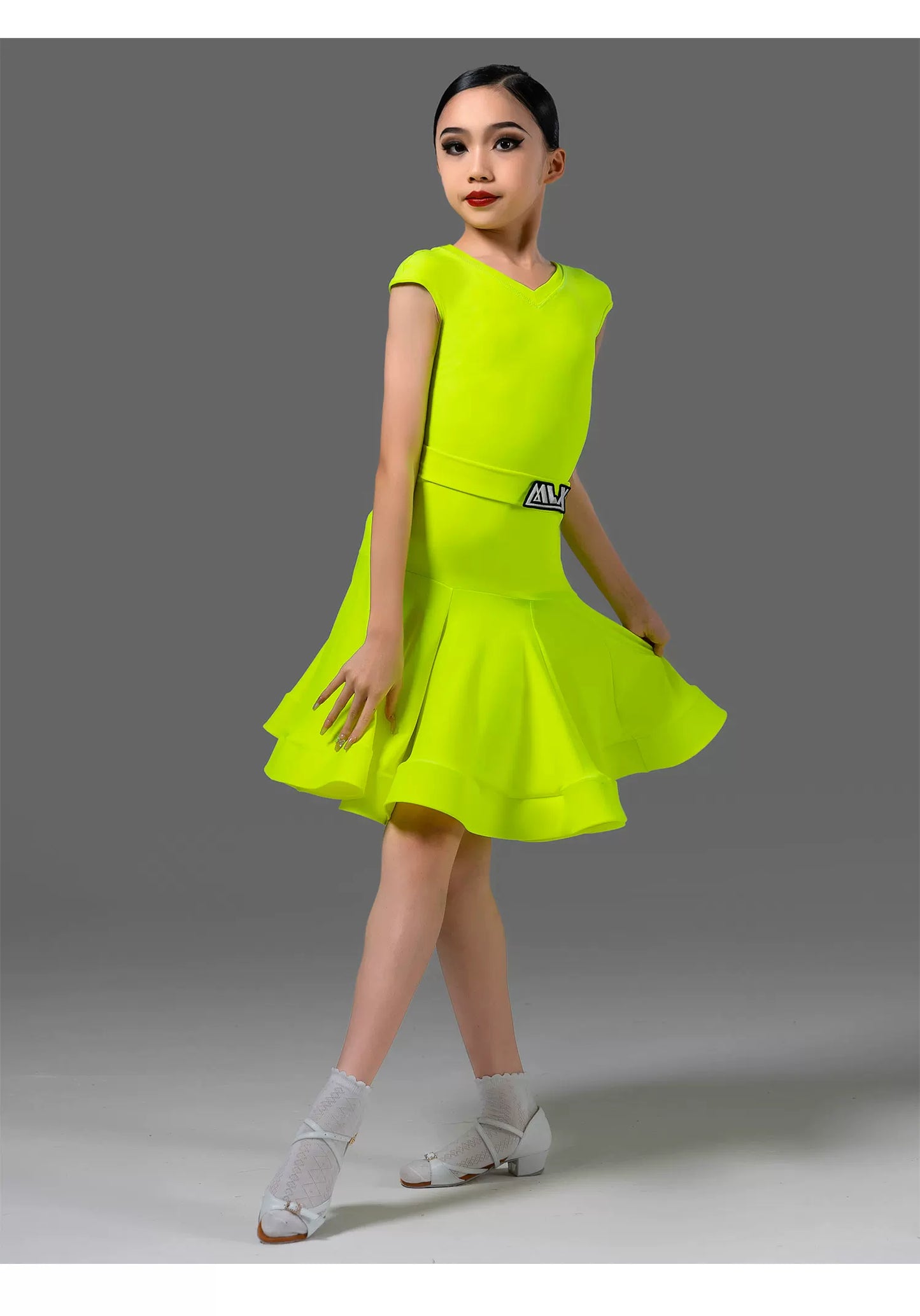 MLX8814 Summer Latin Dance Contest Clothing Children's Sleeveless Professional Standard Clothing Premium Sense