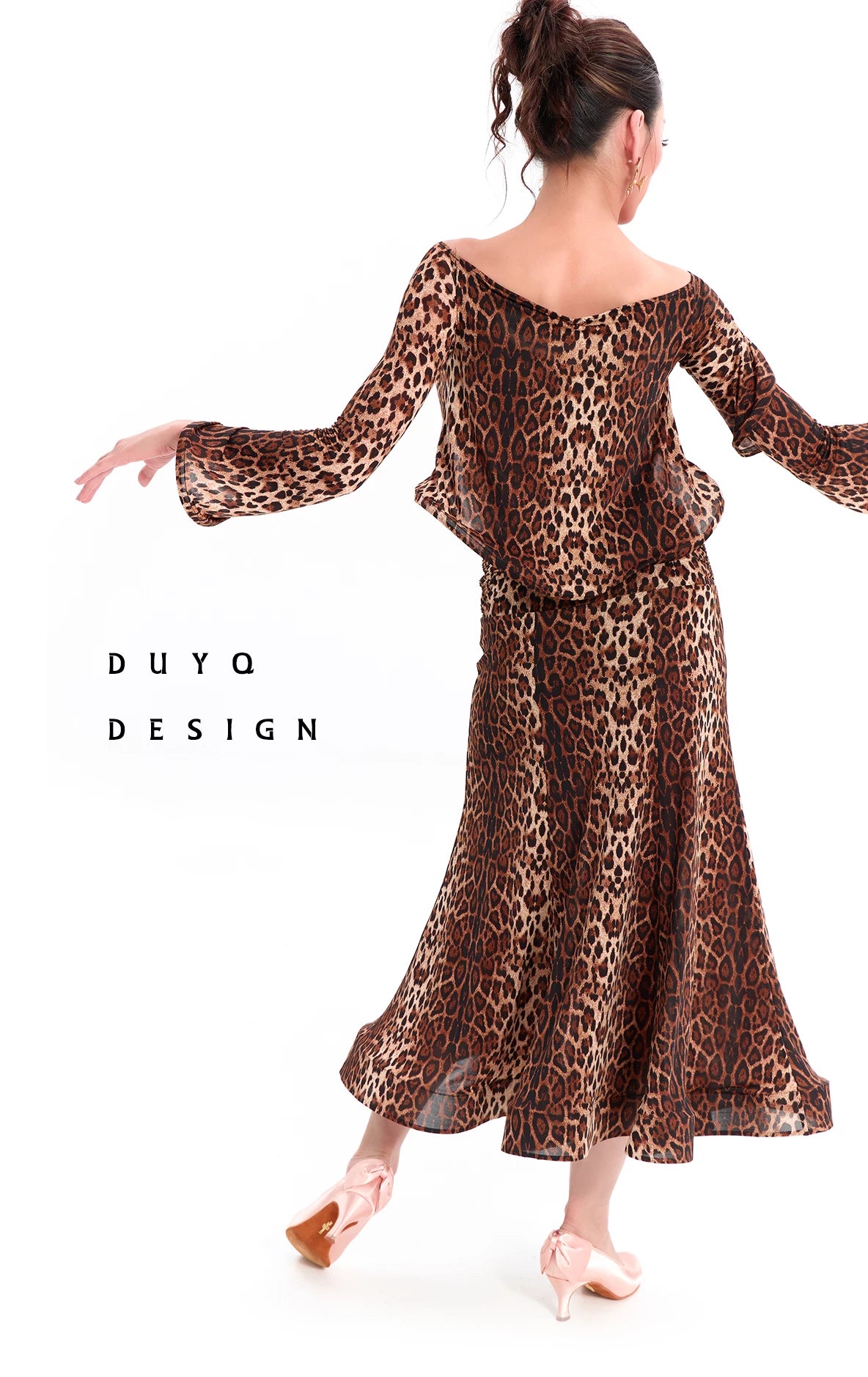 DUYQ "Leopard Hidden, Xia Ying" Modern 013 Lotus Leaf Edge One-piece Top Women's Modern Dance Practice Suit Professional