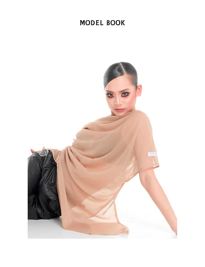 DUYQ "Female Teacher Series" 004 slanted shoulder pleated blouse design top national standard Latin dance suit professional