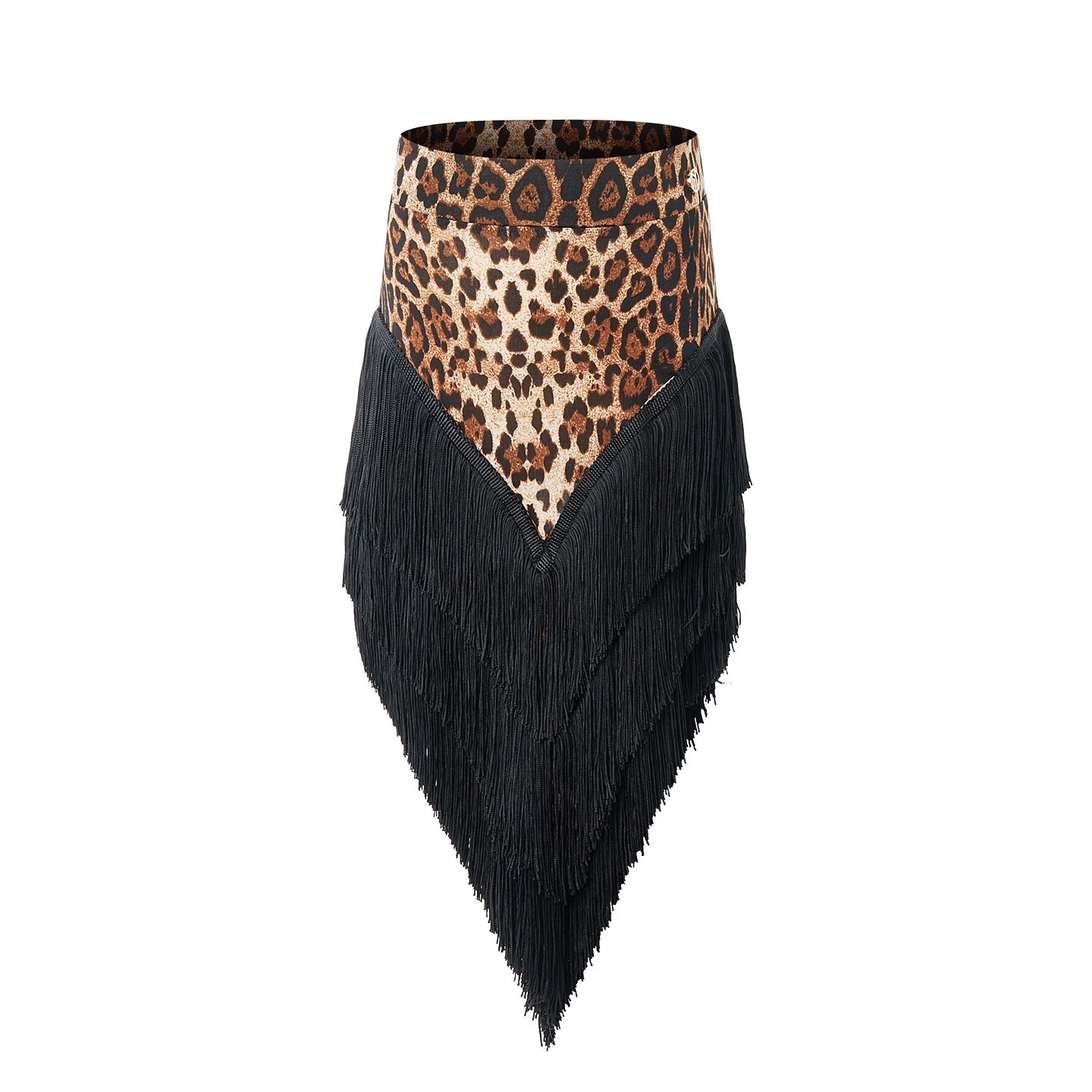 DUYQ children's style "Leopard Hidden Summer Ying" 003 slanted shoulder one-piece top Latin dance girls' practice clothes professional - Mine·Jas