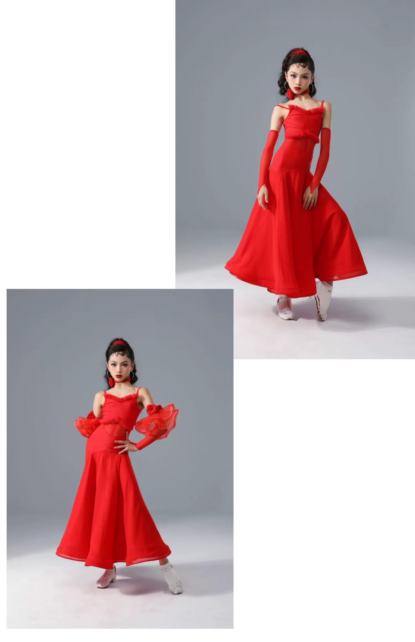 TID.0413 children's sleeves children's ballroom dance clothes girls