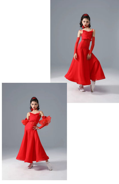 TID.0413 children's sleeves children's ballroom dance clothes girls