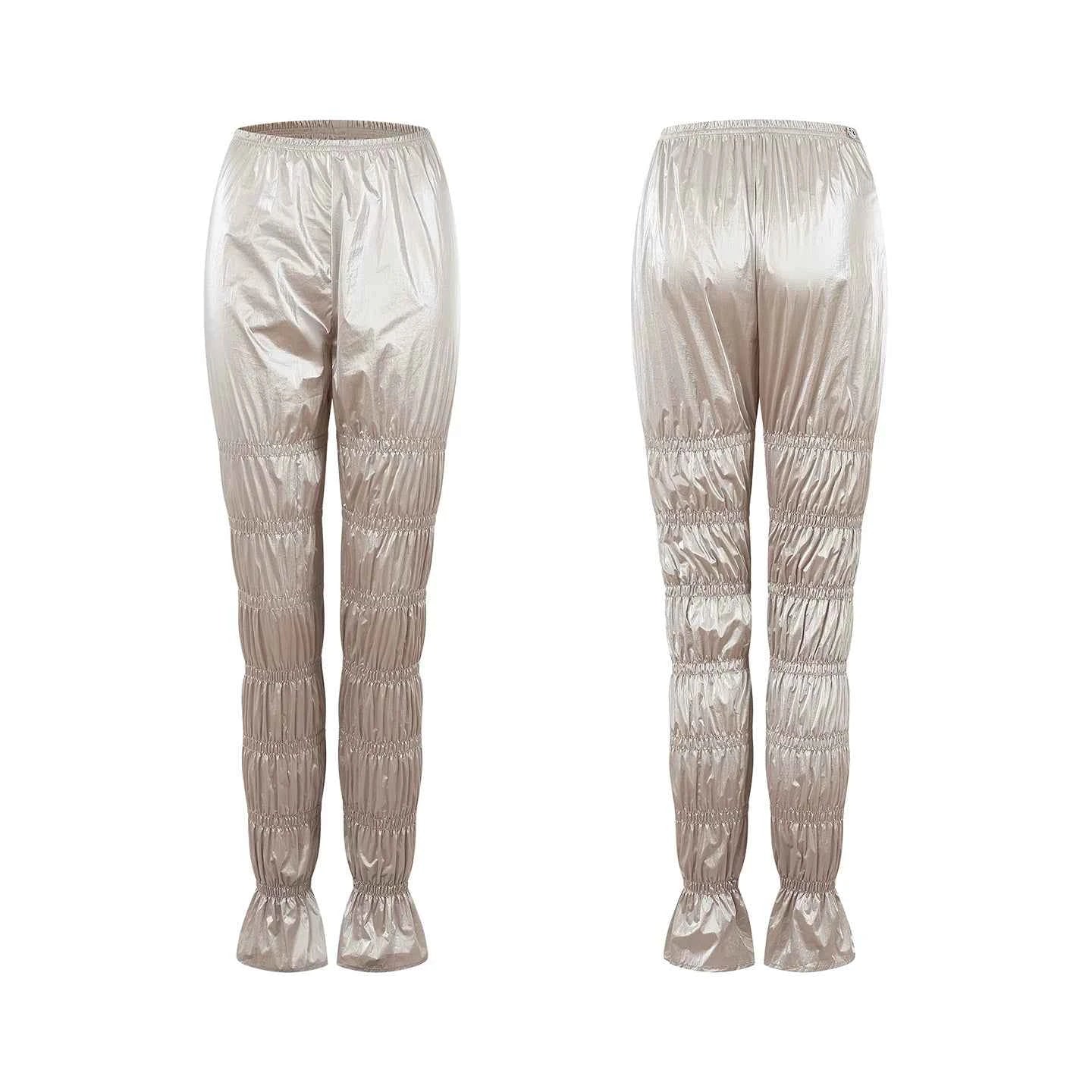 DUYQ Women Sweat Sauna Slimming Dance Pants, High Stretch Full Length Latin Dance Training Pants for Weight Loss Workout