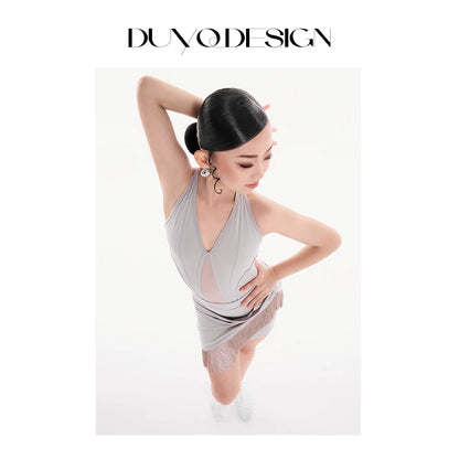 DUYQ Children's Style "Mountain Awakens, Spring Sorrow" 005 classic camisole top, Latin dancer girls' practice outfit, professional