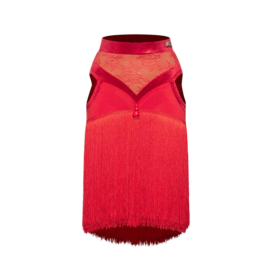 DUYQ [NSAD] 006 Hollow-out splicing skirt Latin women's practice performance clothes Class uniforms Advanced professional