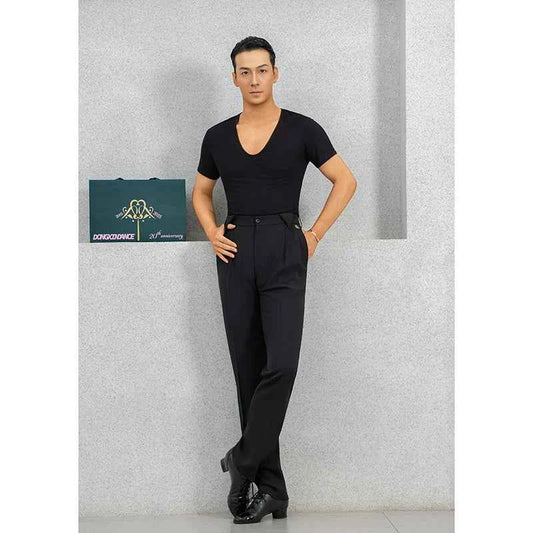 DONGXIN Men's High Waist Dance Pants, Durable & Comfortable Straight Leg Practice Trousers NK710