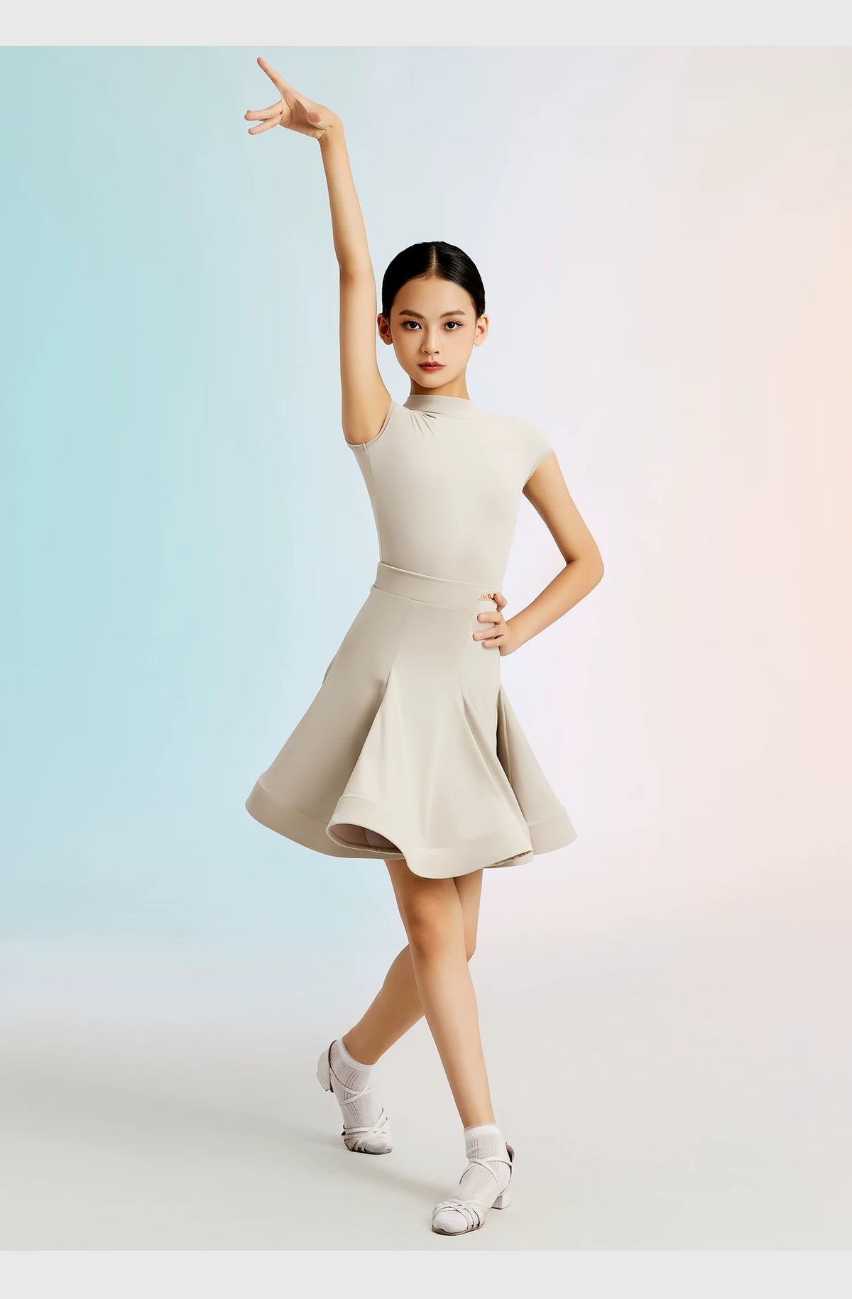 MLX "Cloud Velvet Glacier Grey" Children's New Latin Dance Competition Clothing Girls' Dance Grading Test Uniform