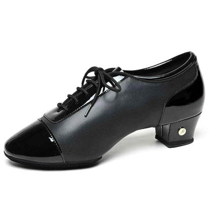 Aba genuine Latin dance shoes professional adult men's leather soft-soled dance shoes middle heel national standard practice dance shoes