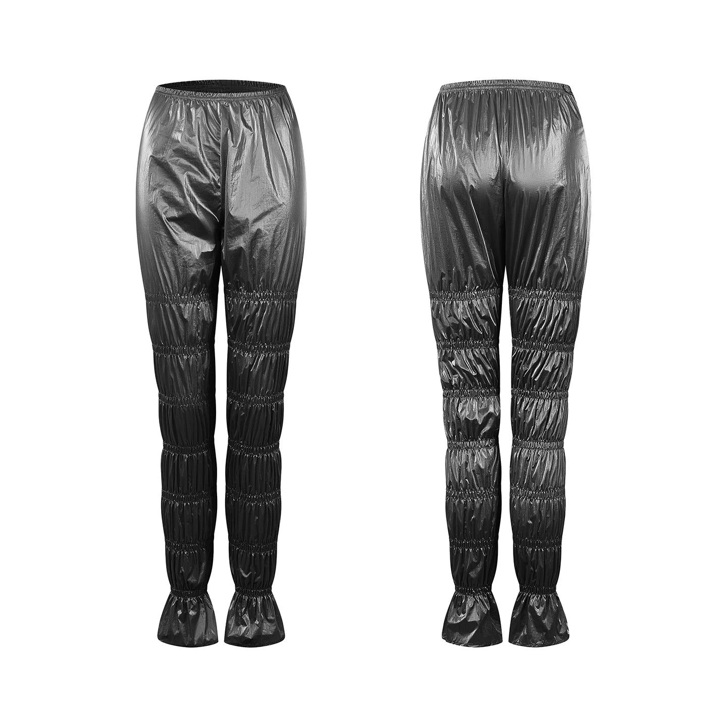 DUYQ Women Sweat Sauna Slimming Dance Pants, High Stretch Full Length Latin Dance Training Pants for Weight Loss Workout